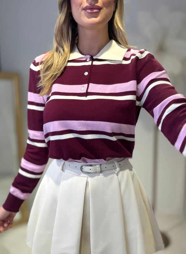 Maglioncino Collage Bordeaux